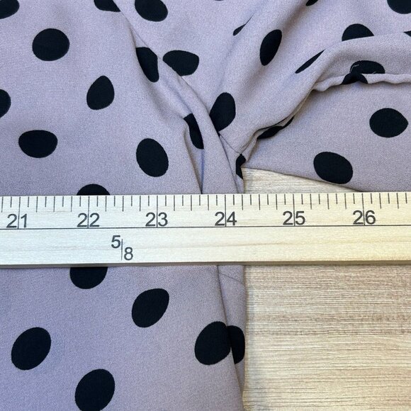 Torrid Top Women 1X Polka Dot Blouse Blush Pink Black Tie Front Georgette Shirt - Picture 9 of 12